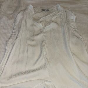 Current Air Cream Blouse Sleeveless Wrap Style